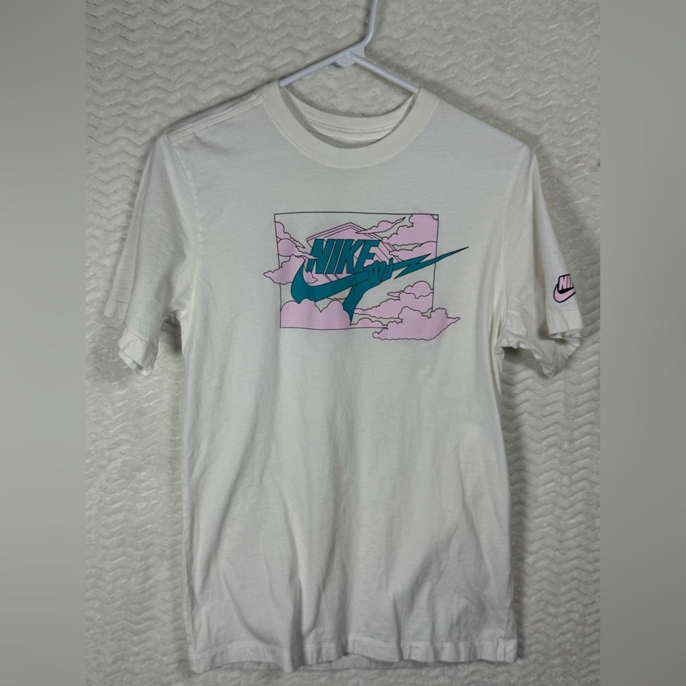 Nike kids White Tee with Pink and Blue Graphic